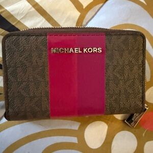 Michael Kors Brown and Pink Wallet